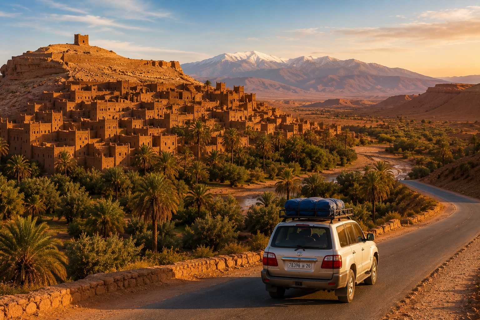 Explore a 4 Days From Ouarzazate to Fes via Merzouga tour with Skoura, Dades Valley, Todra Gorges, camel trekking, Ziz Valley, Ifrane and Fes.